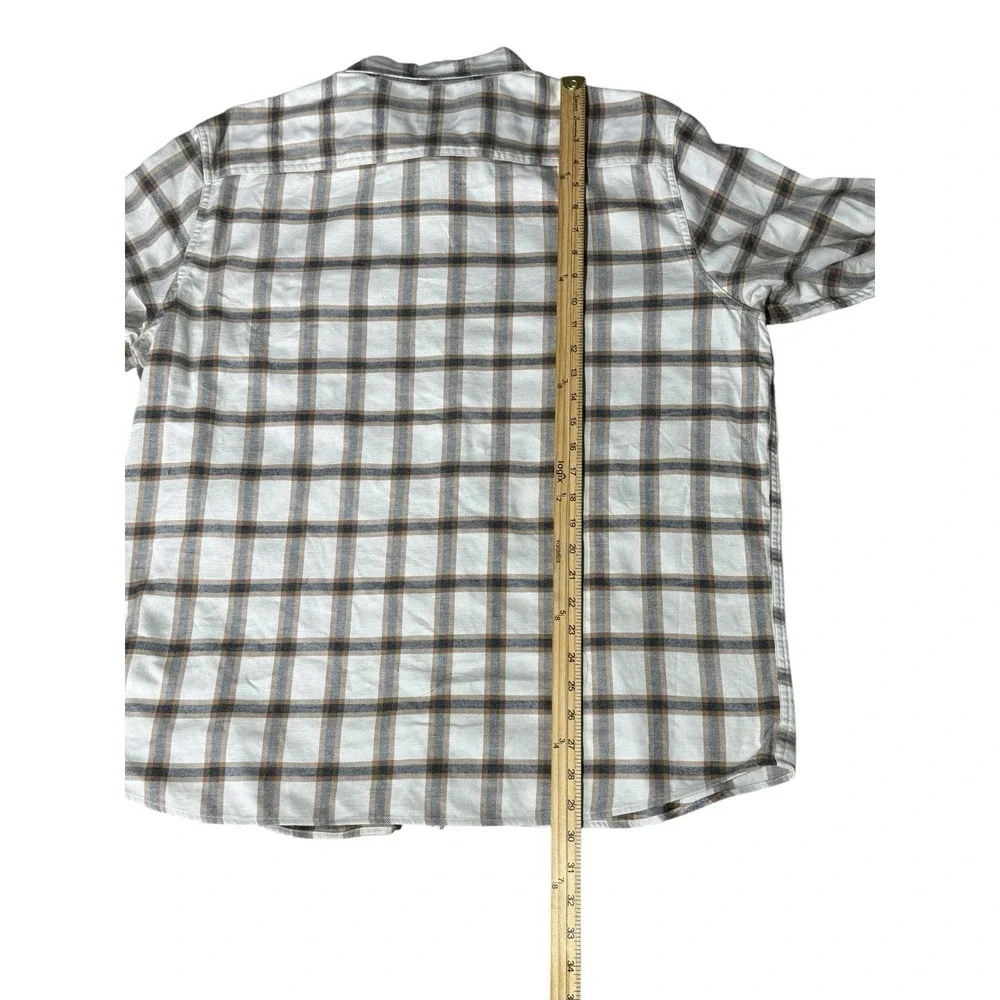 Men's Patagonia Organic Cotton Flannel Beige Gray Plaid Sz XL‎ READ - Picture 4 of 12